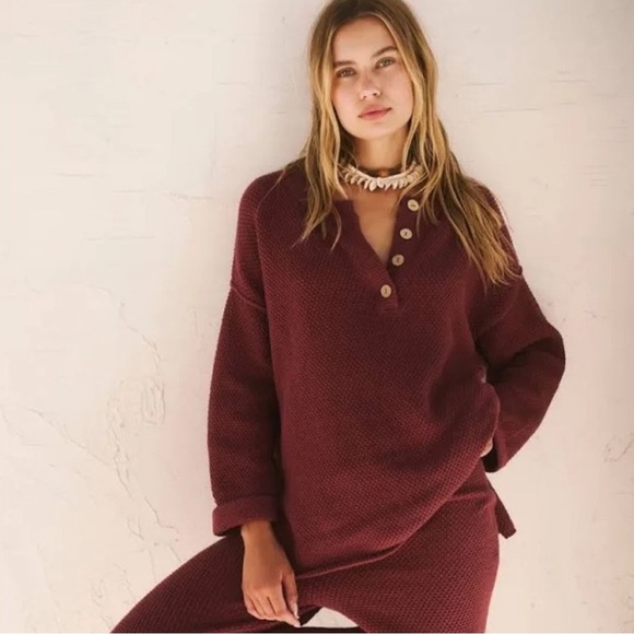 Free People Hailee Sweater Set in Red - Picture 2 of 9